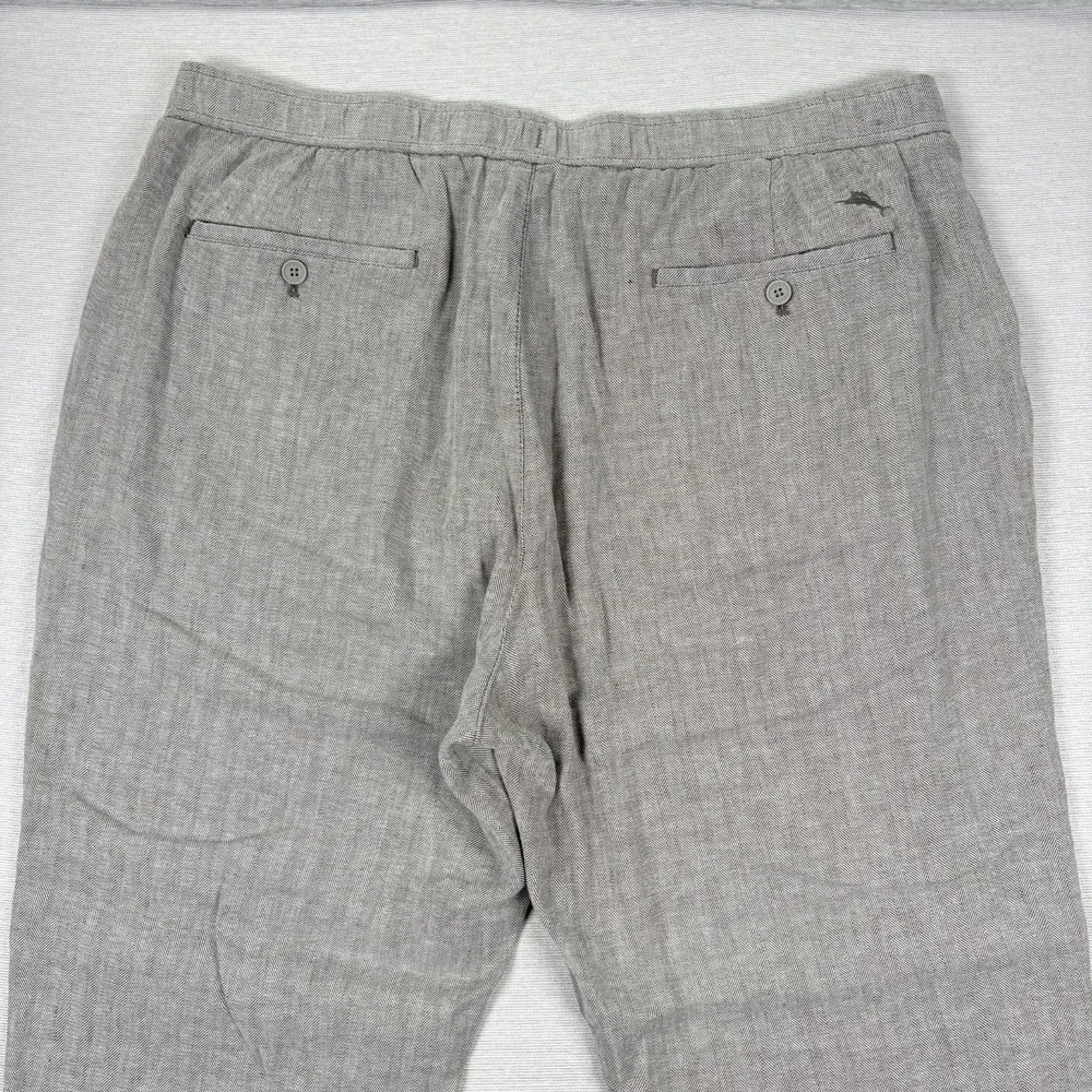 Tommy Bahama Beach Coast Linen Pants Mens Size XXL Gray Linen Blend Drawstring